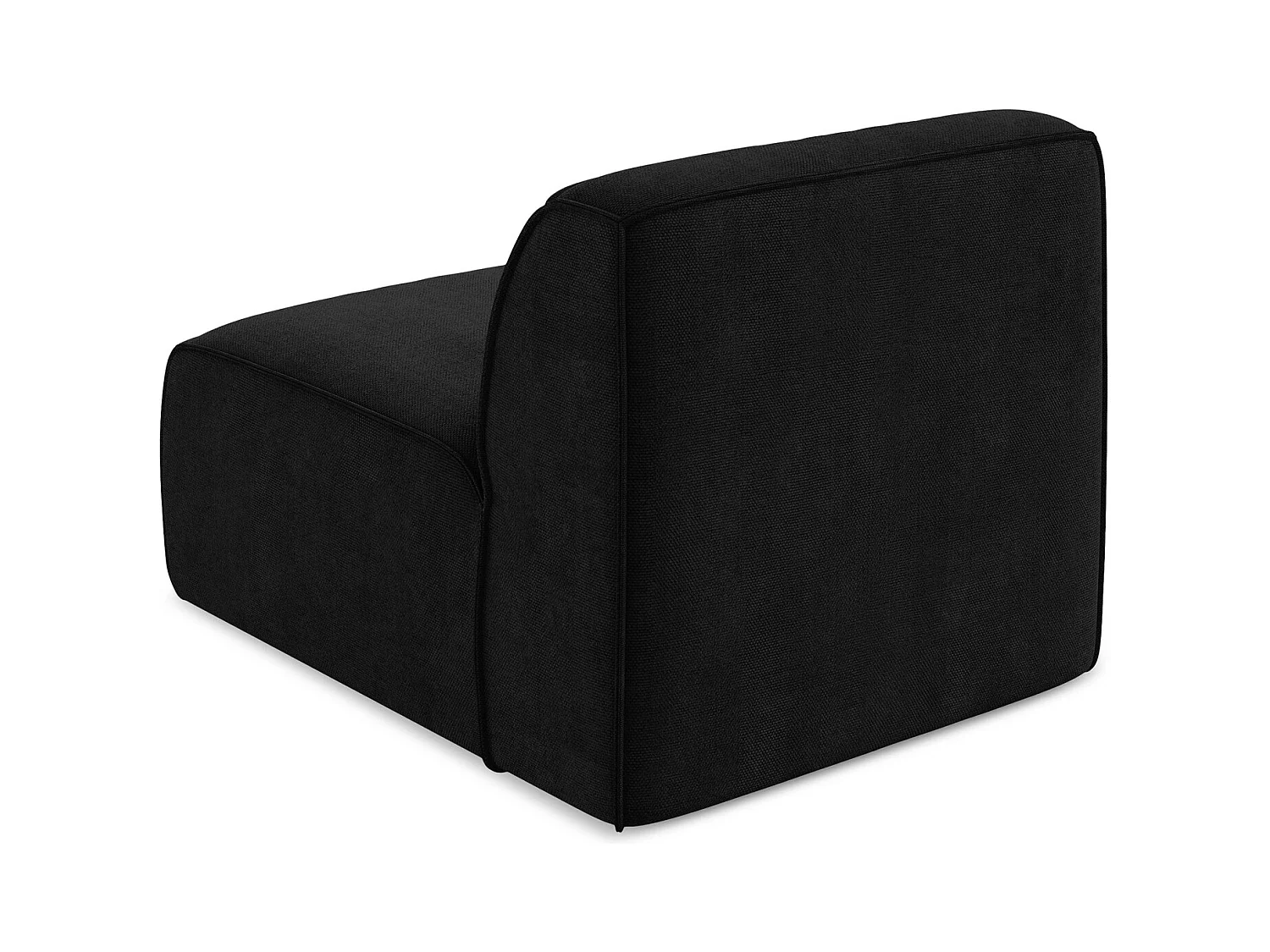 Fauteuil pour canapé modulable en tissu chenille - noir - OMAO