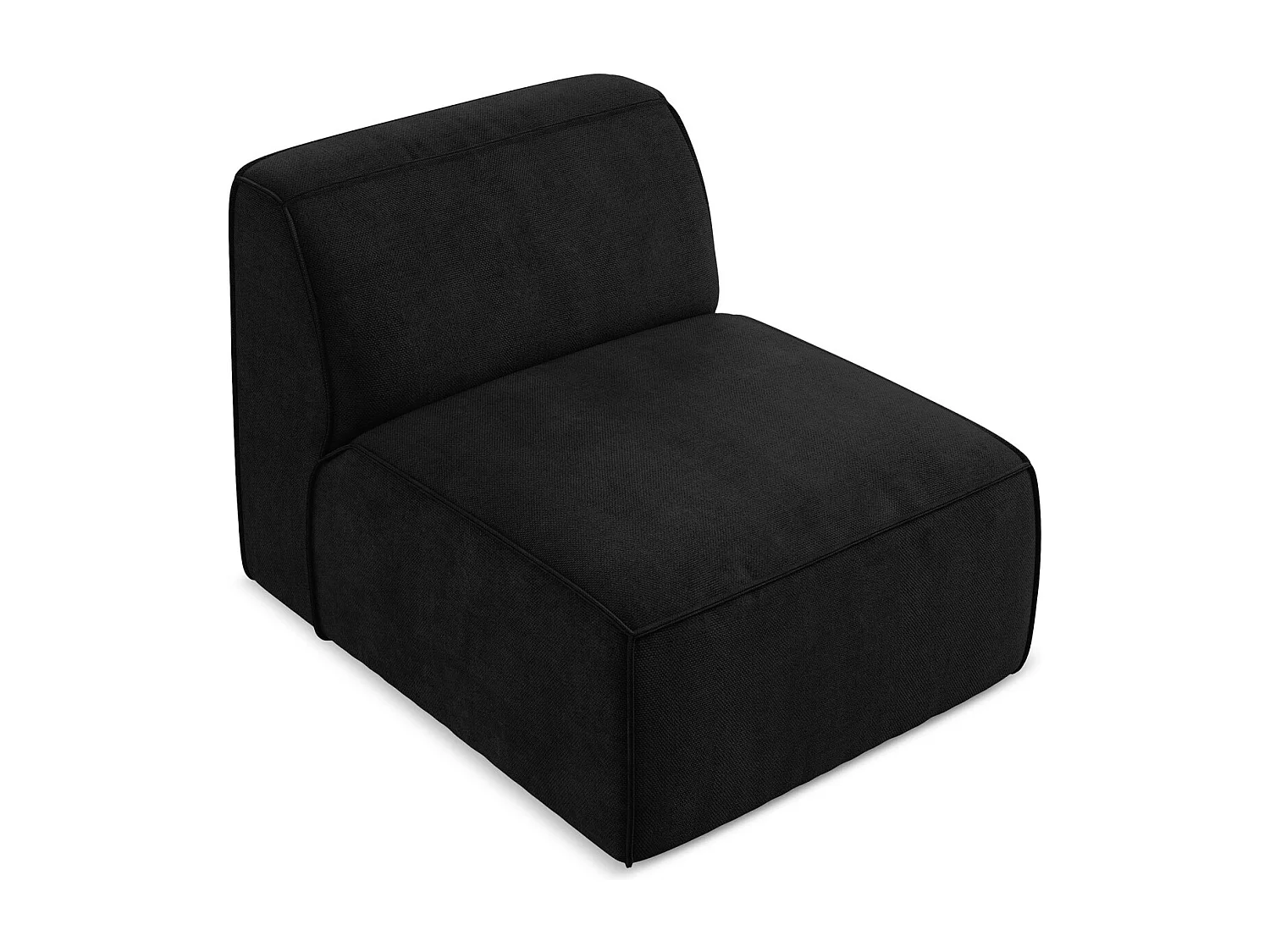 Fauteuil pour canapé modulable en tissu chenille - noir - OMAO