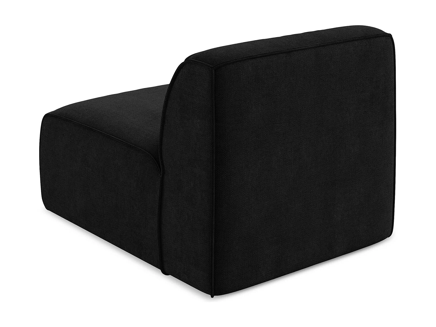 Fauteuil pour canapé modulable en tissu chenille - noir - OMAO