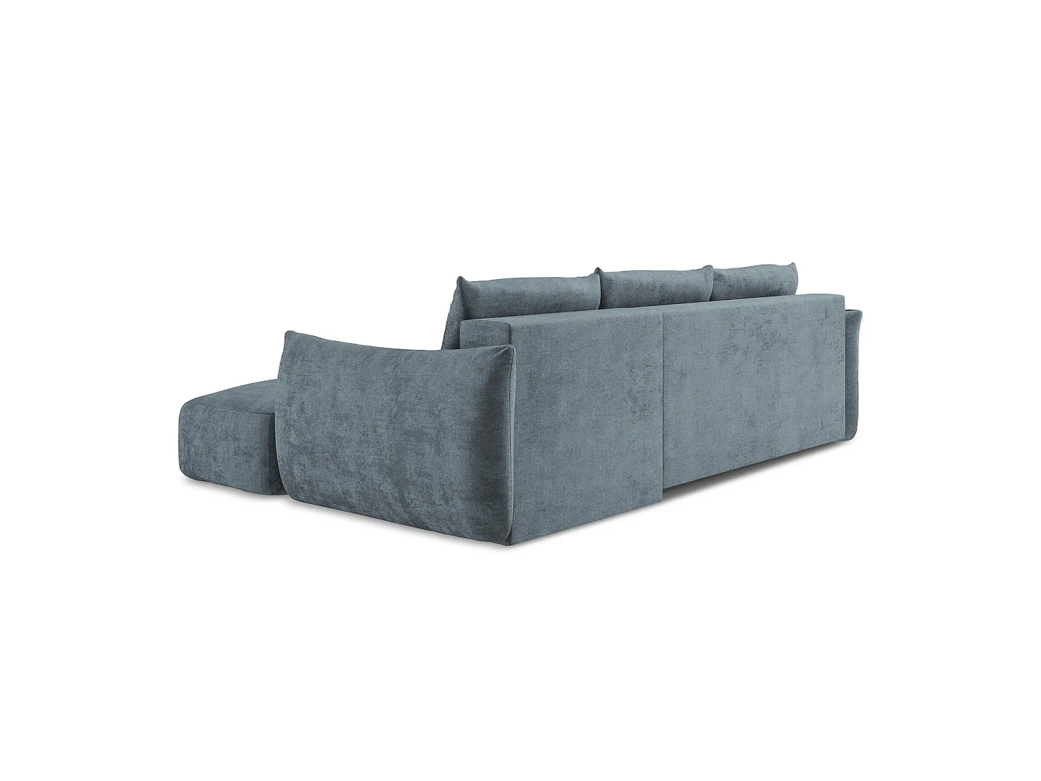 Canapé d'angle droit convertible en tissu chenille - jeans - SAVONA