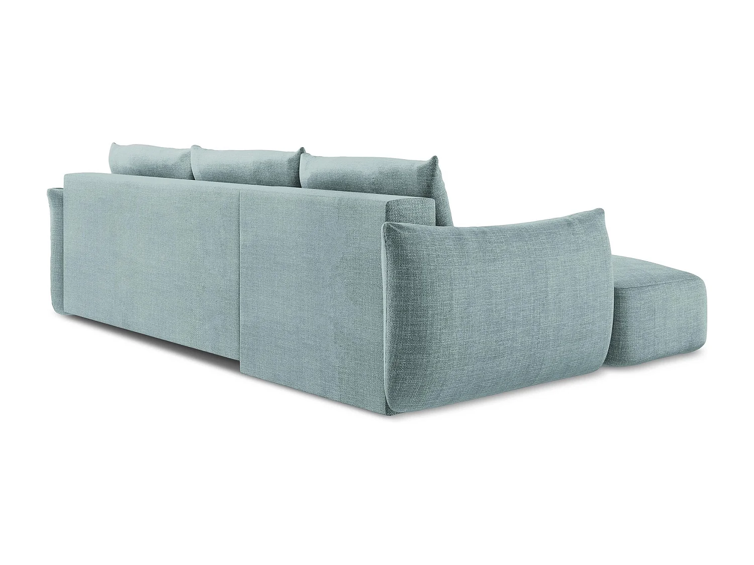 Canapé d’angle 3 places gauche convertible en tissu texturé - jeans - LEILA