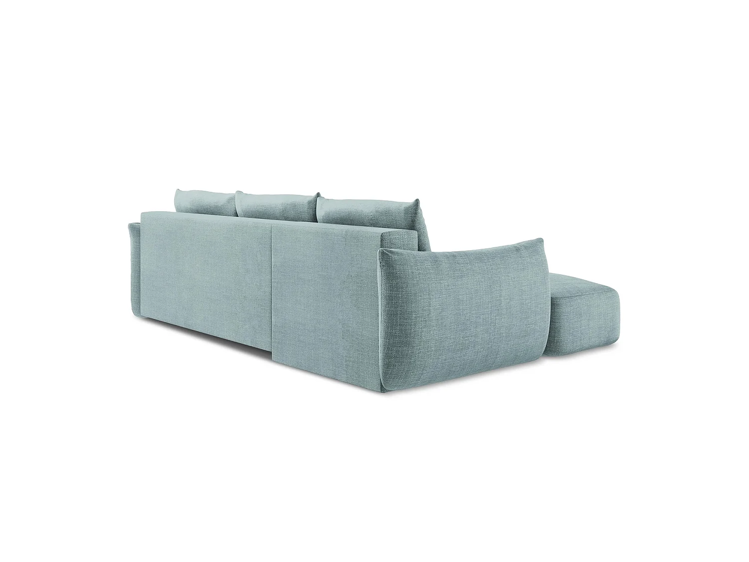 Canapé d’angle 3 places gauche convertible en tissu texturé - jeans - SAVONA
