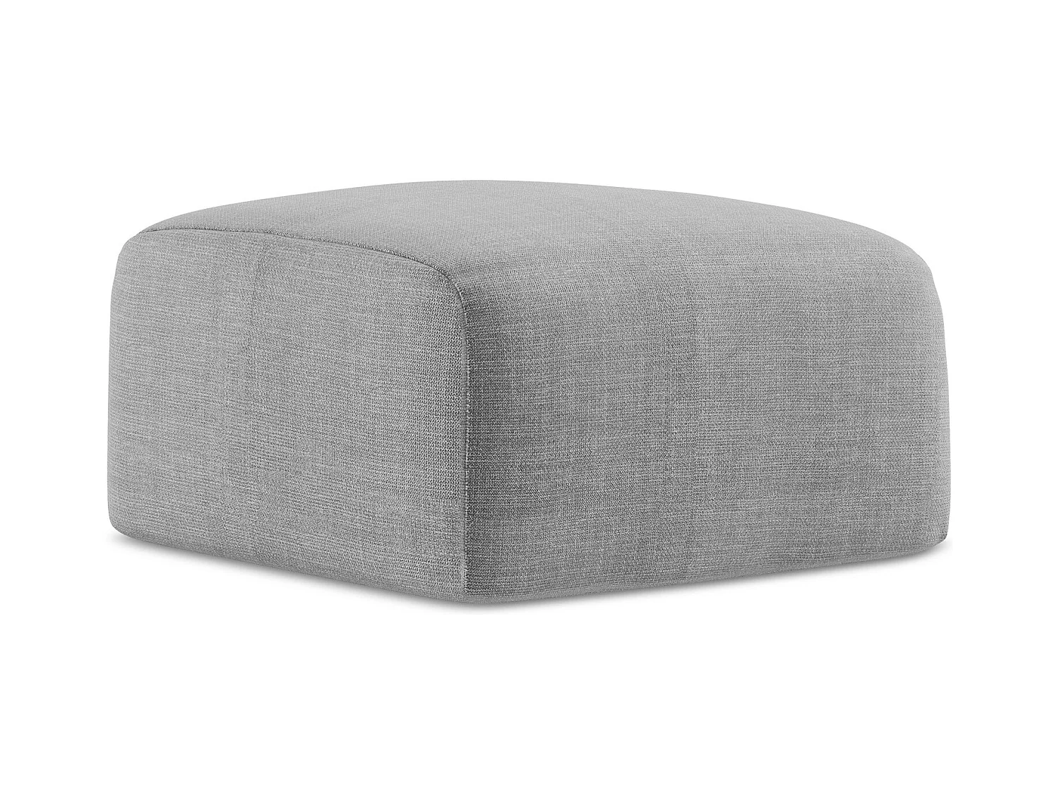 Pouf en tissu texturé - gris clair - LEILA