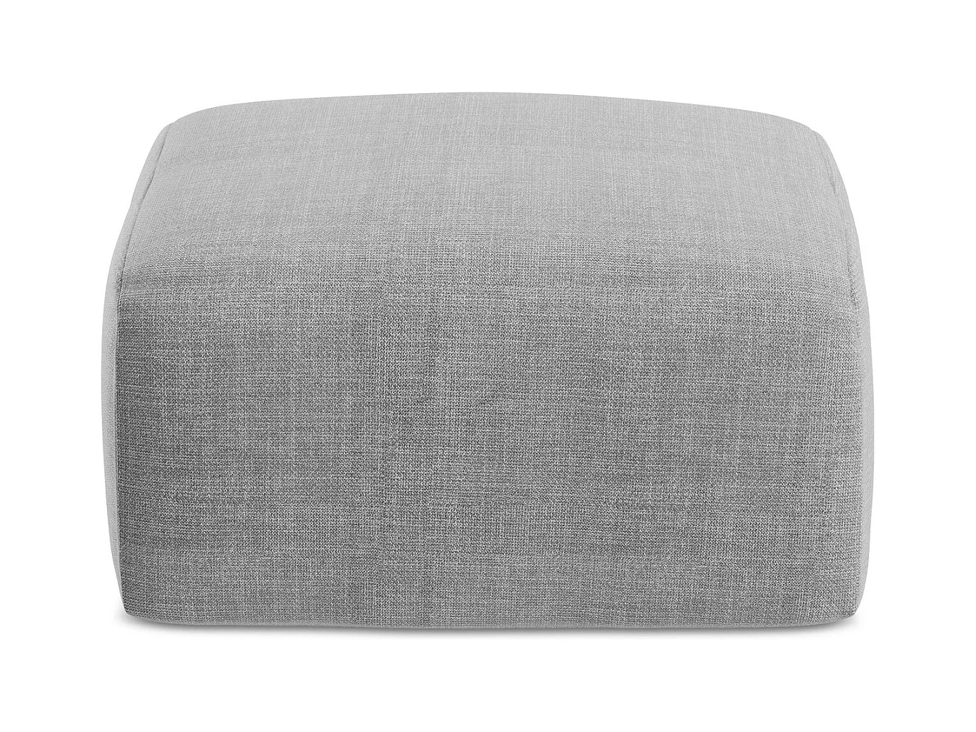 Pouf en tissu texturé - gris clair - LEILA
