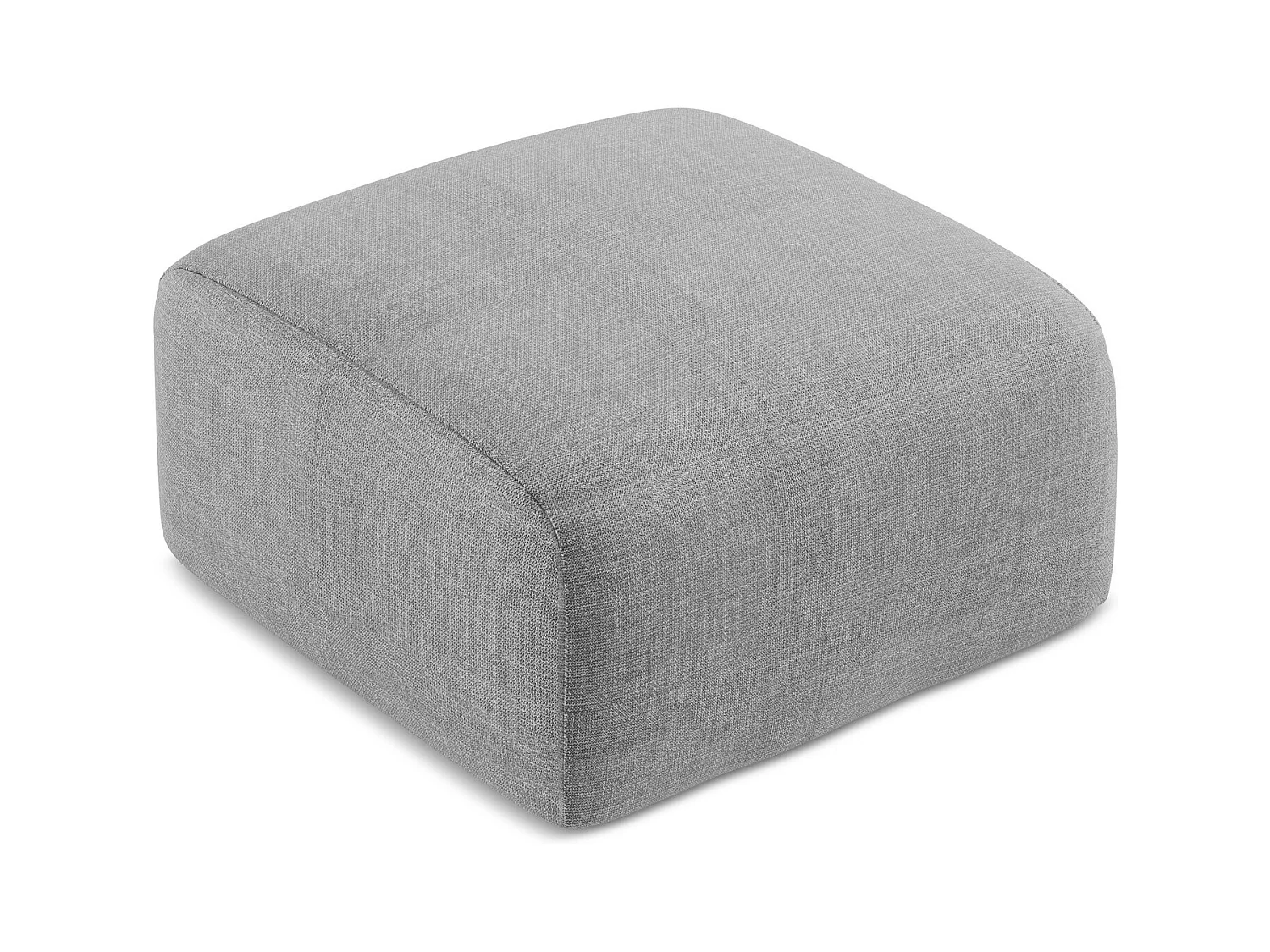 Pouf en tissu texturé - gris clair - LEILA