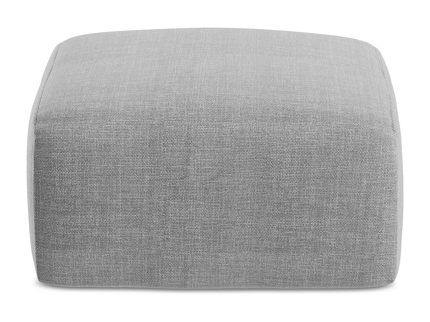 Pouf en tissu texturé - gris clair - LEILA