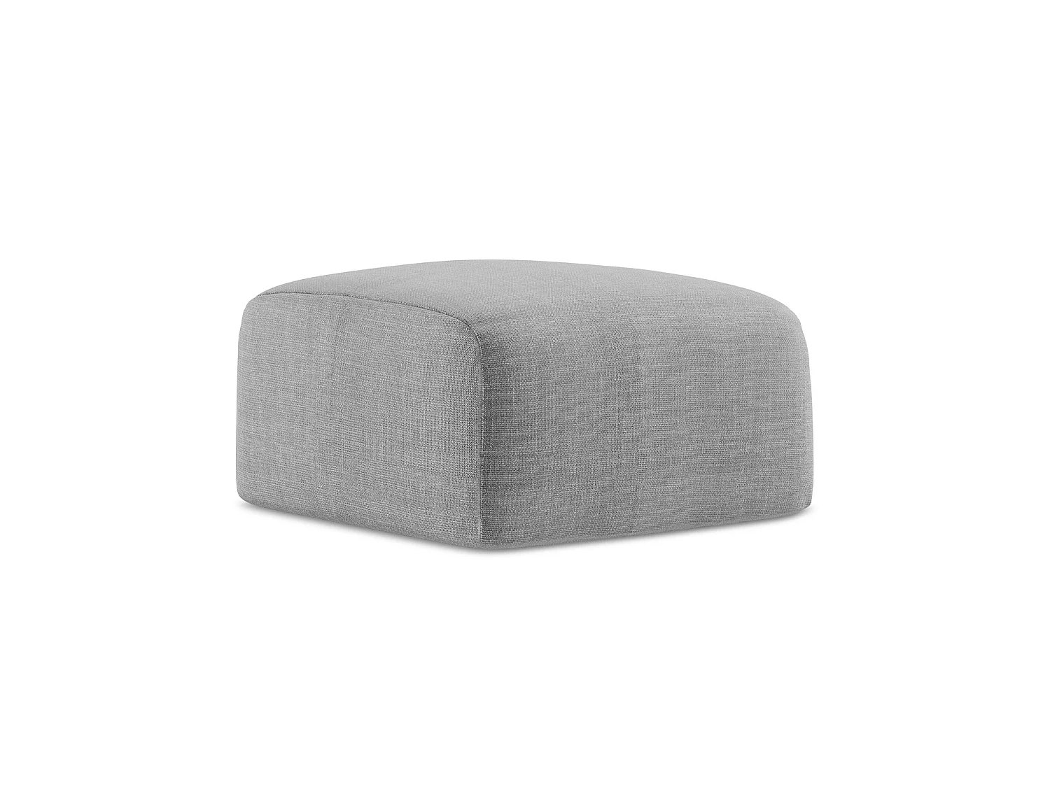 Pouf en tissu texturé - gris clair - SAVONA