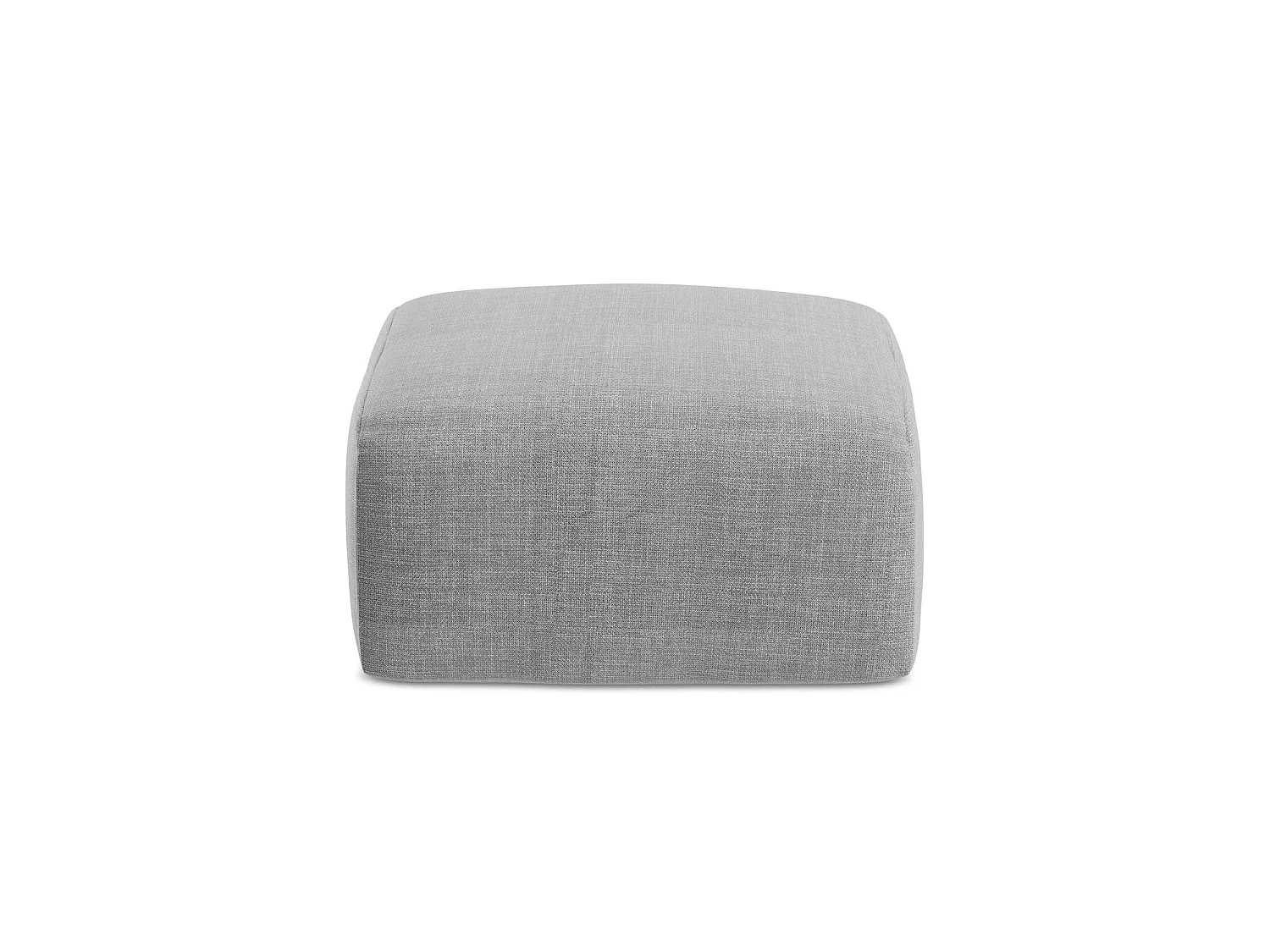 Pouf en tissu texturé - gris clair - SAVONA