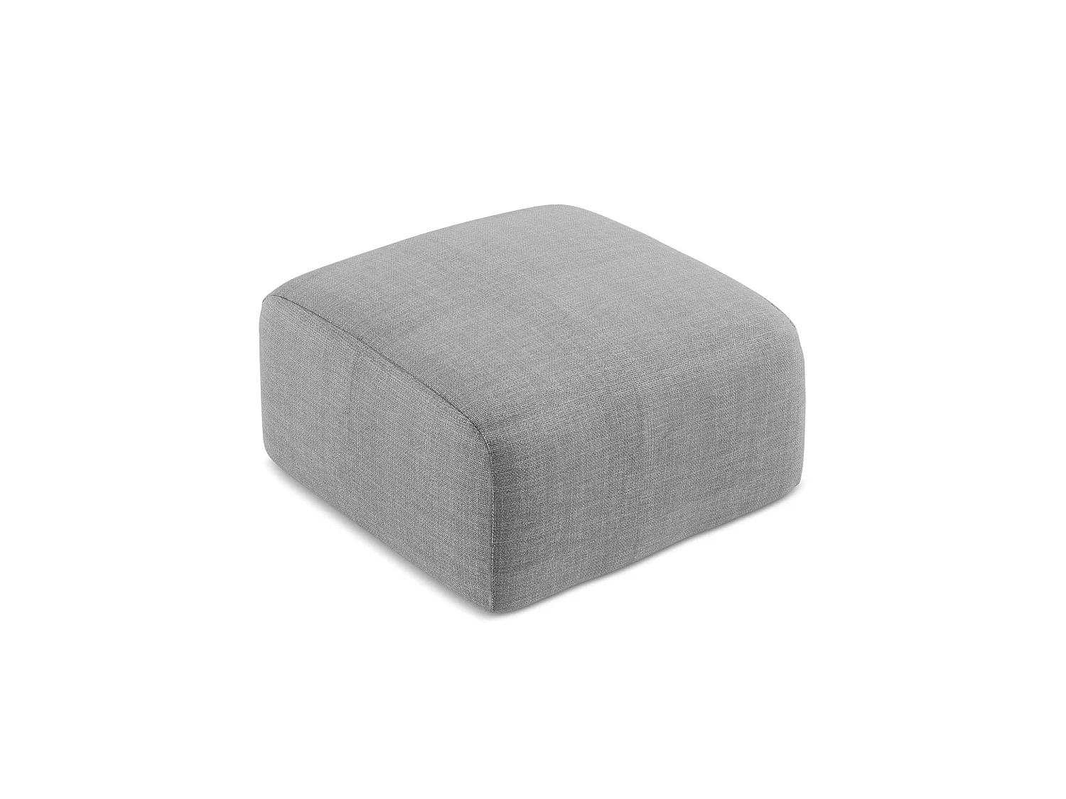 Pouf en tissu texturé - gris clair - SAVONA