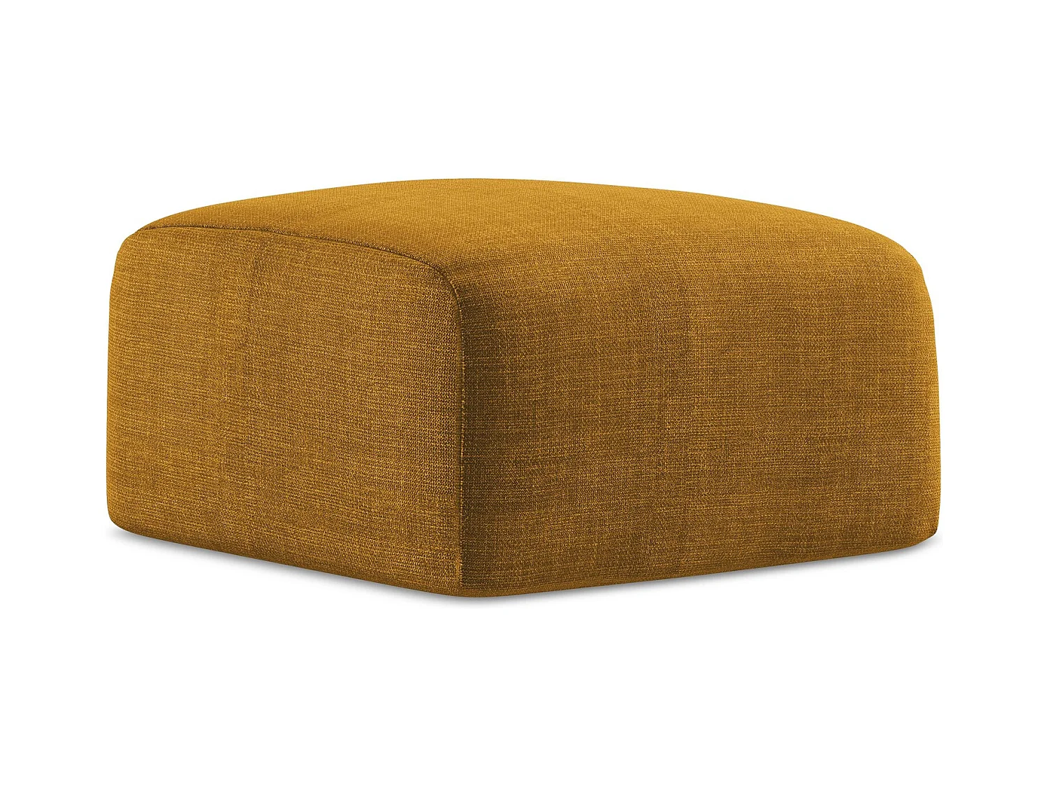 Pouf - Hocker - Strukturstoff - Senf - LEILA