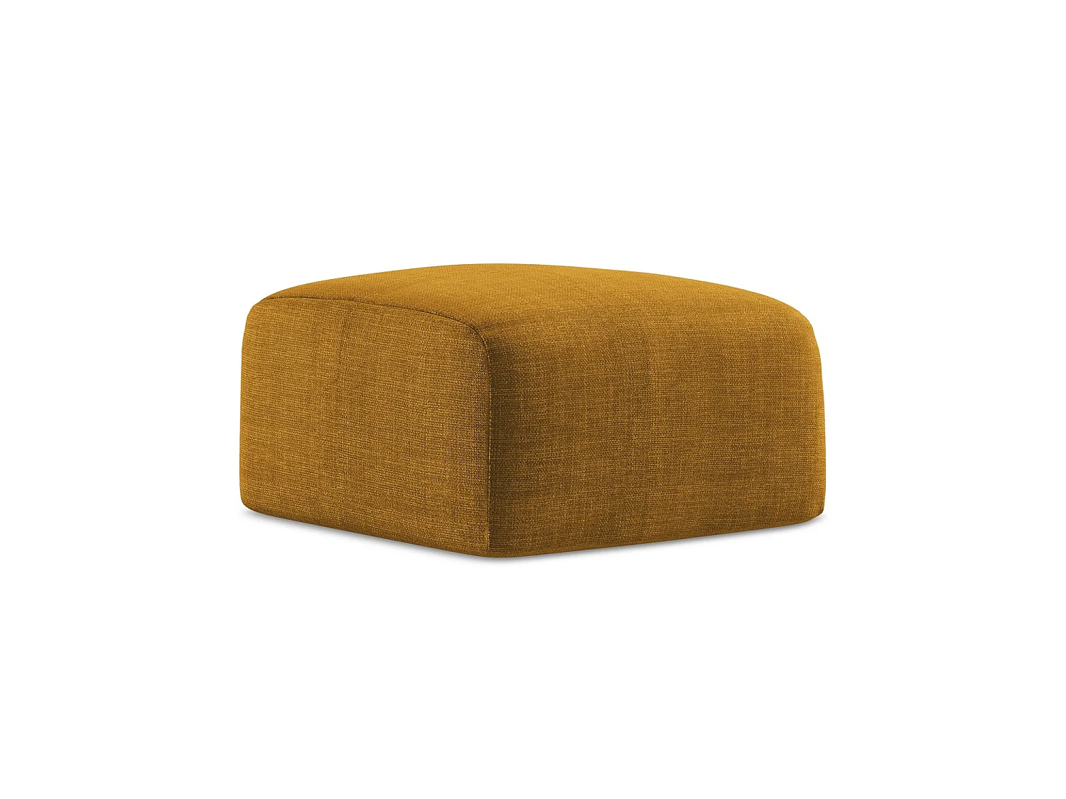 Pouf en tissu texturé - moutarde - SAVONA