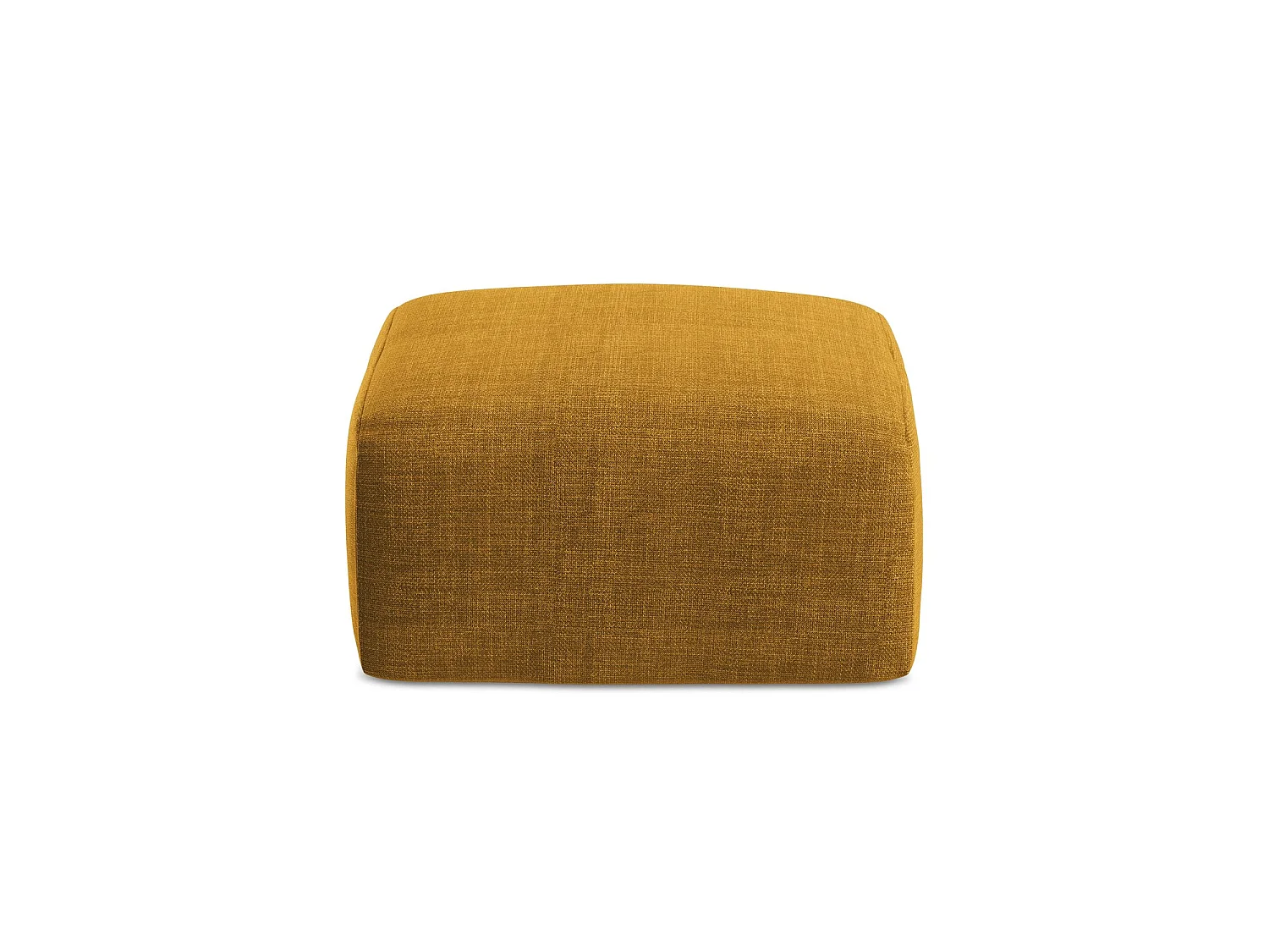 Pouf en tissu texturé - moutarde - SAVONA