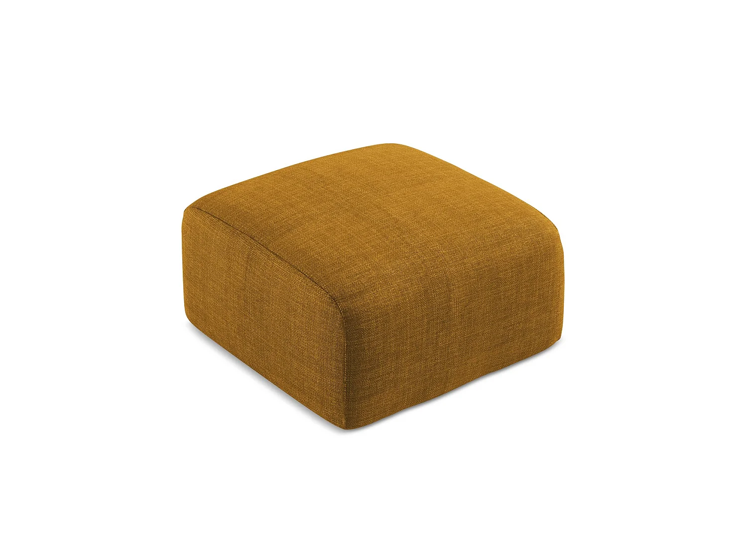 Pouf en tissu texturé - moutarde - SAVONA