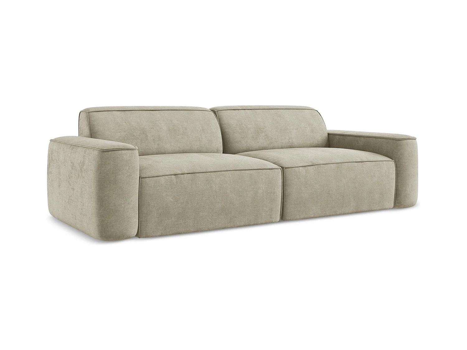 Canapé modulable 4 places en tissu chenille - beige - OMAO