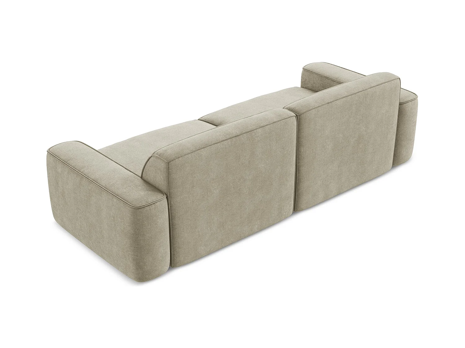 Canapé modulable 4 places en tissu chenille - beige - OMAO