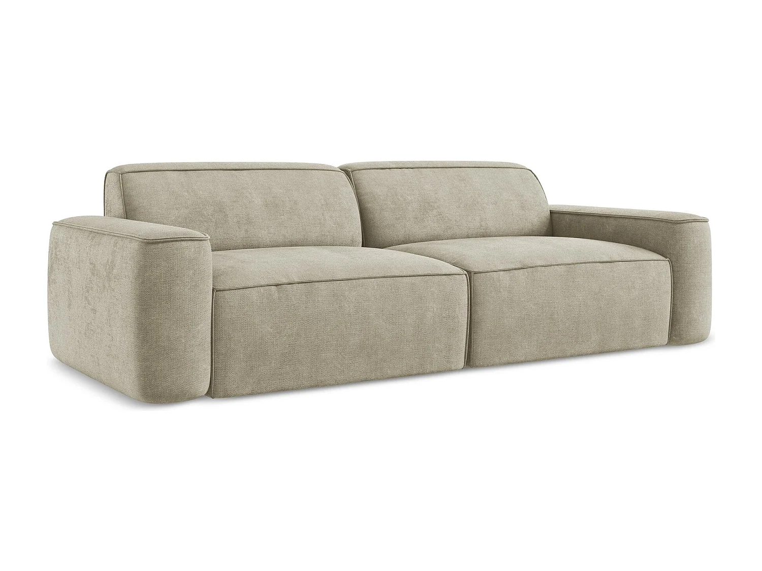 Canapé modulable 4 places en tissu chenille - beige - OMAO