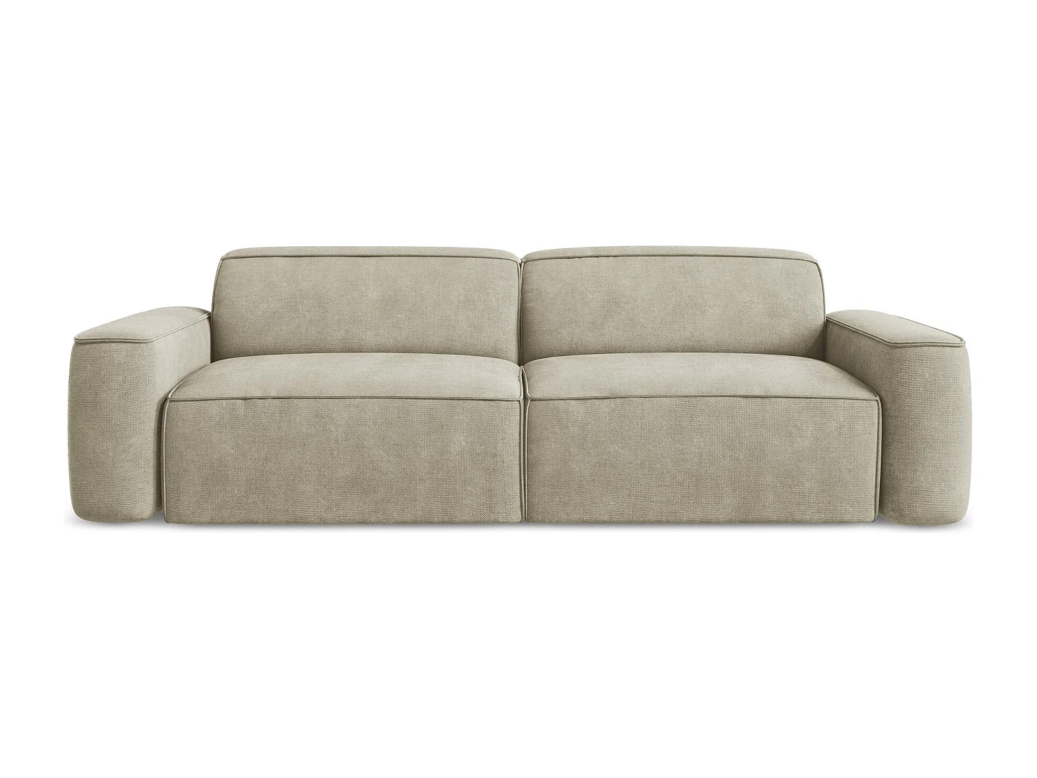 Canapé modulable 4 places en tissu chenille - beige - OMAO