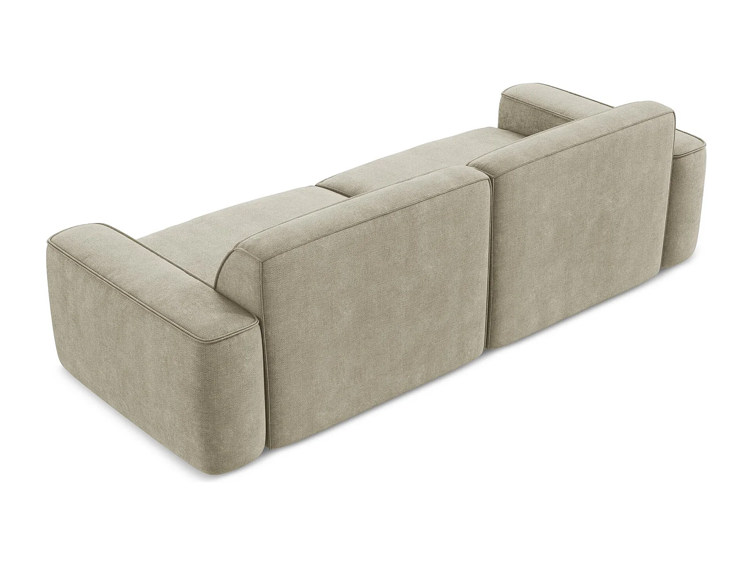 Vierzits modulaire bank van beige chenille stof - OMAO