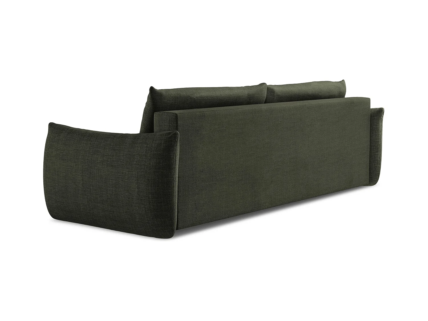 Canapé 3 places convertible en tissu texturé - olive - LEILA