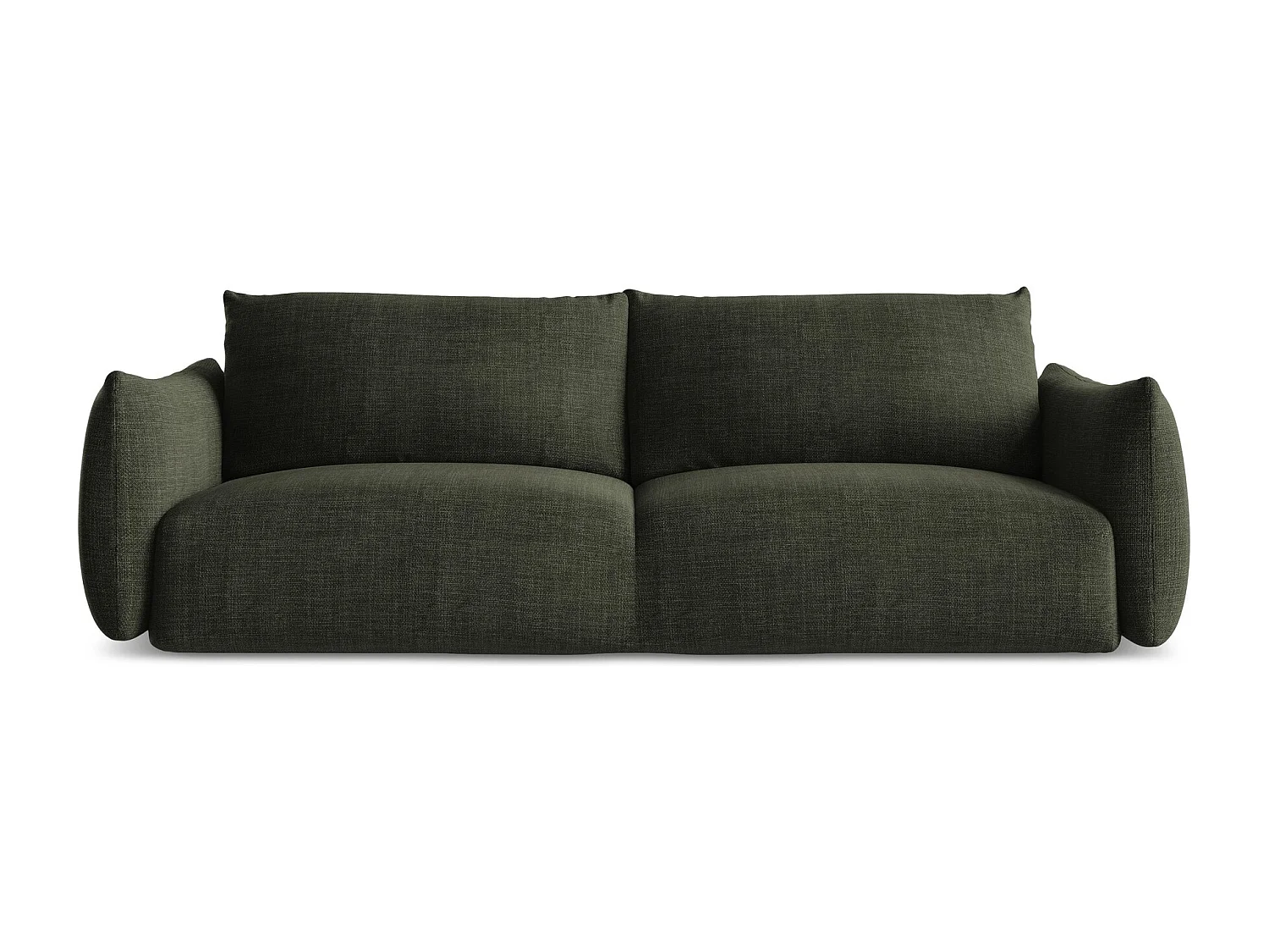 Canapé 3 places convertible en tissu texturé - olive - LEILA