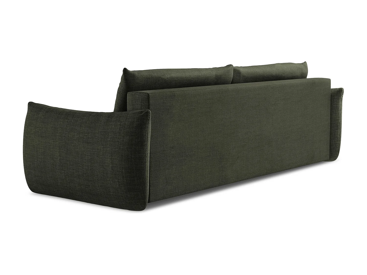 Canapé 3 places convertible en tissu texturé - olive - LEILA