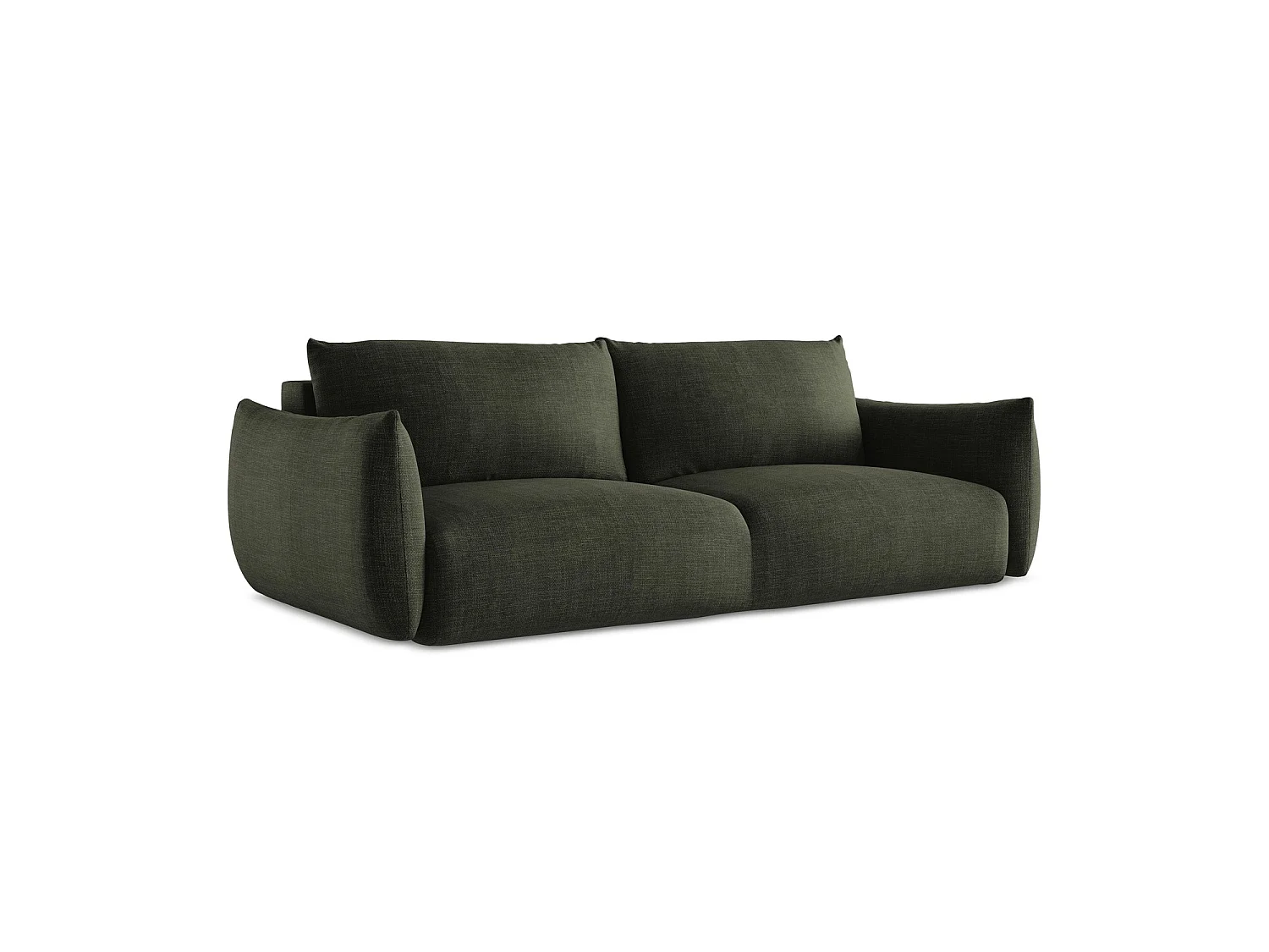 Canapé 3 places convertible en tissu texturé - olive - SAVONA