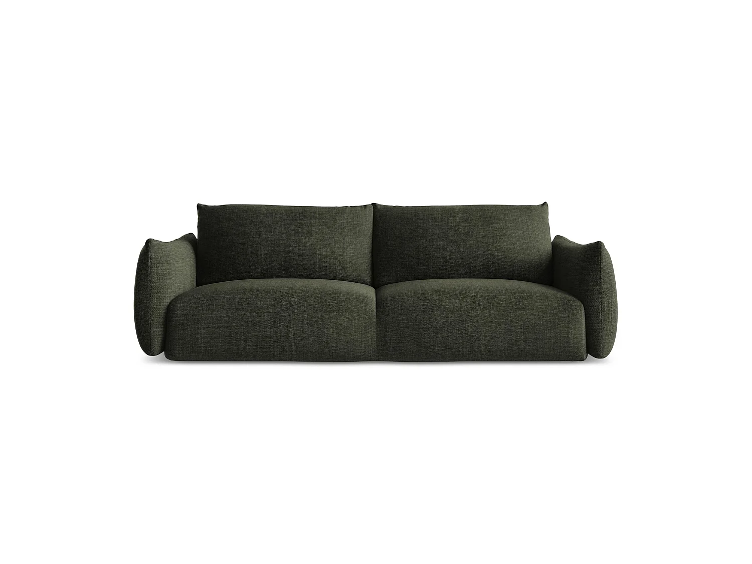 Canapé 3 places convertible en tissu texturé - olive - SAVONA