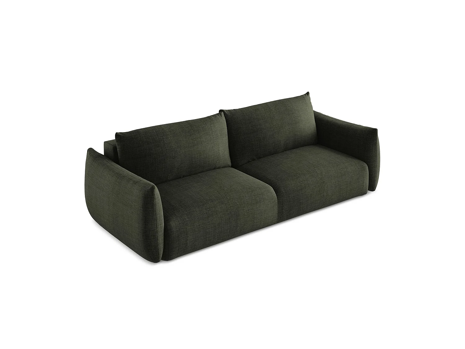 Canapé 3 places convertible en tissu texturé - olive - SAVONA