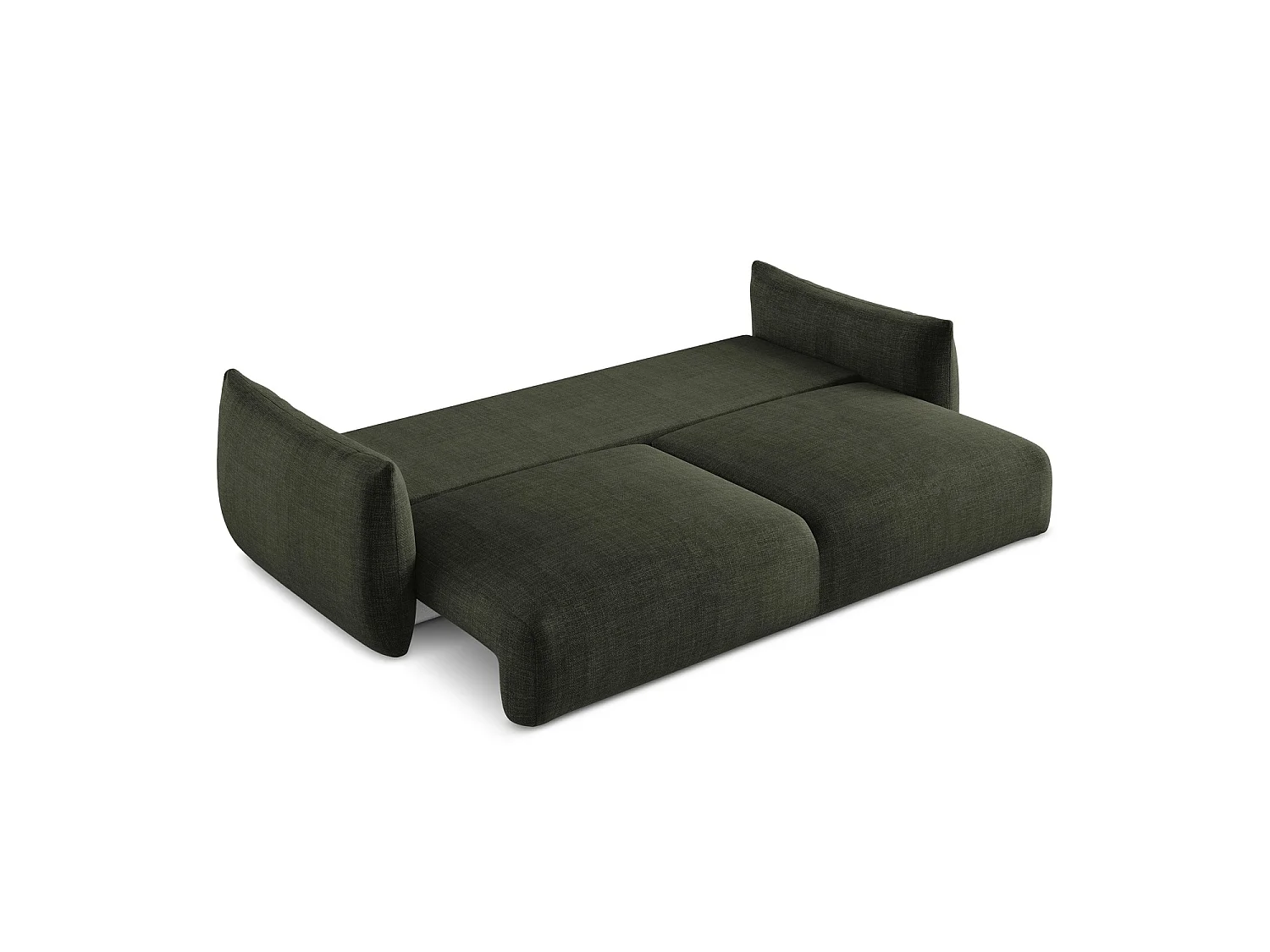 Canapé 3 places convertible en tissu texturé - olive - SAVONA