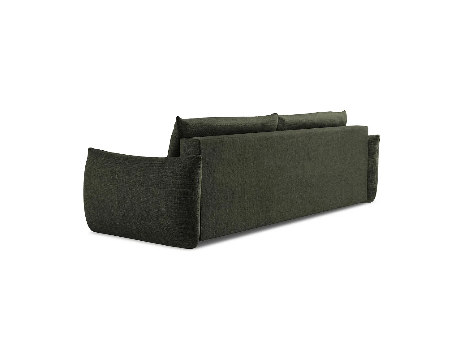 Canapé 3 places convertible en tissu texturé - olive - SAVONA