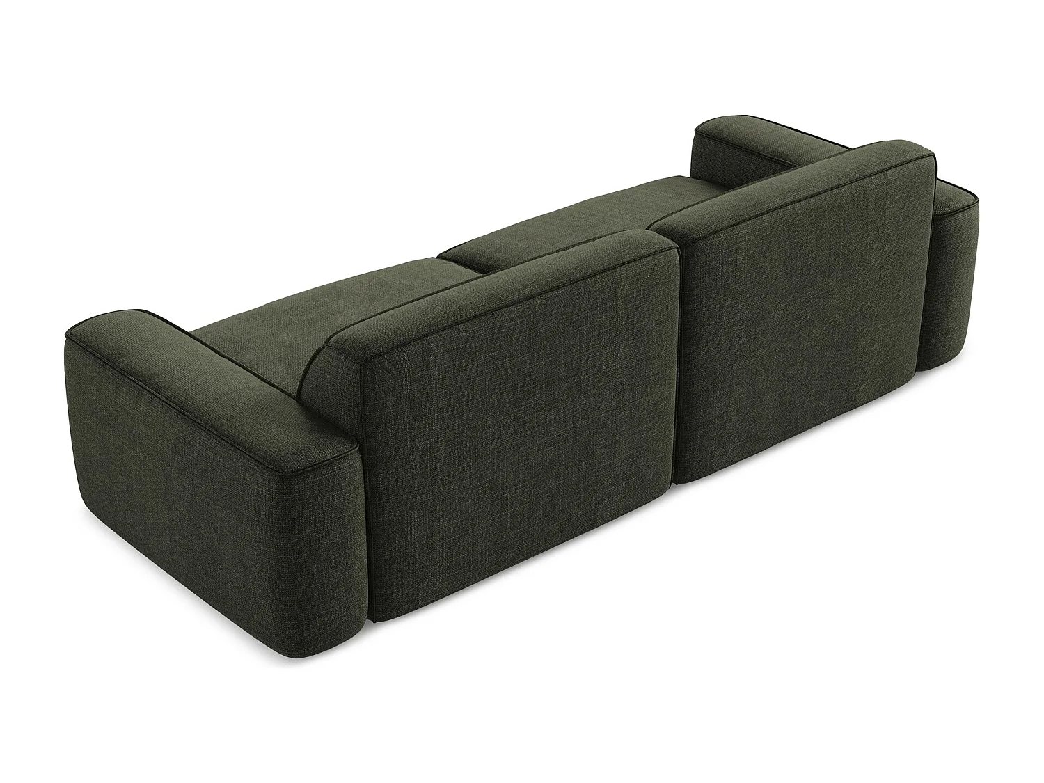 Canapé modulable 4 places en tissu texturé - olive - OMAO