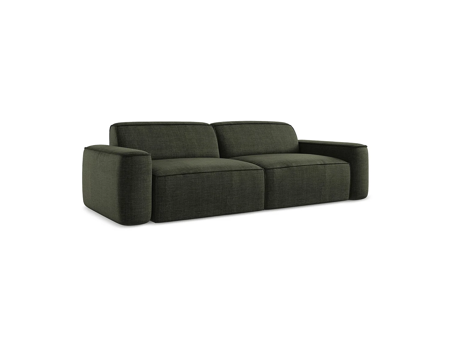 Modulares 4-Sitzer Sofa - - Strukturstoff - Olive - MELISSA