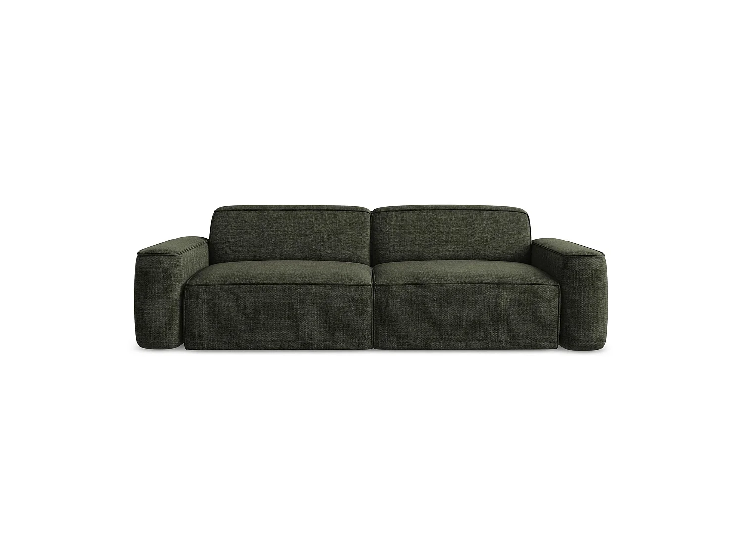 Modulares 4-Sitzer Sofa - - Strukturstoff - Olive - MELISSA
