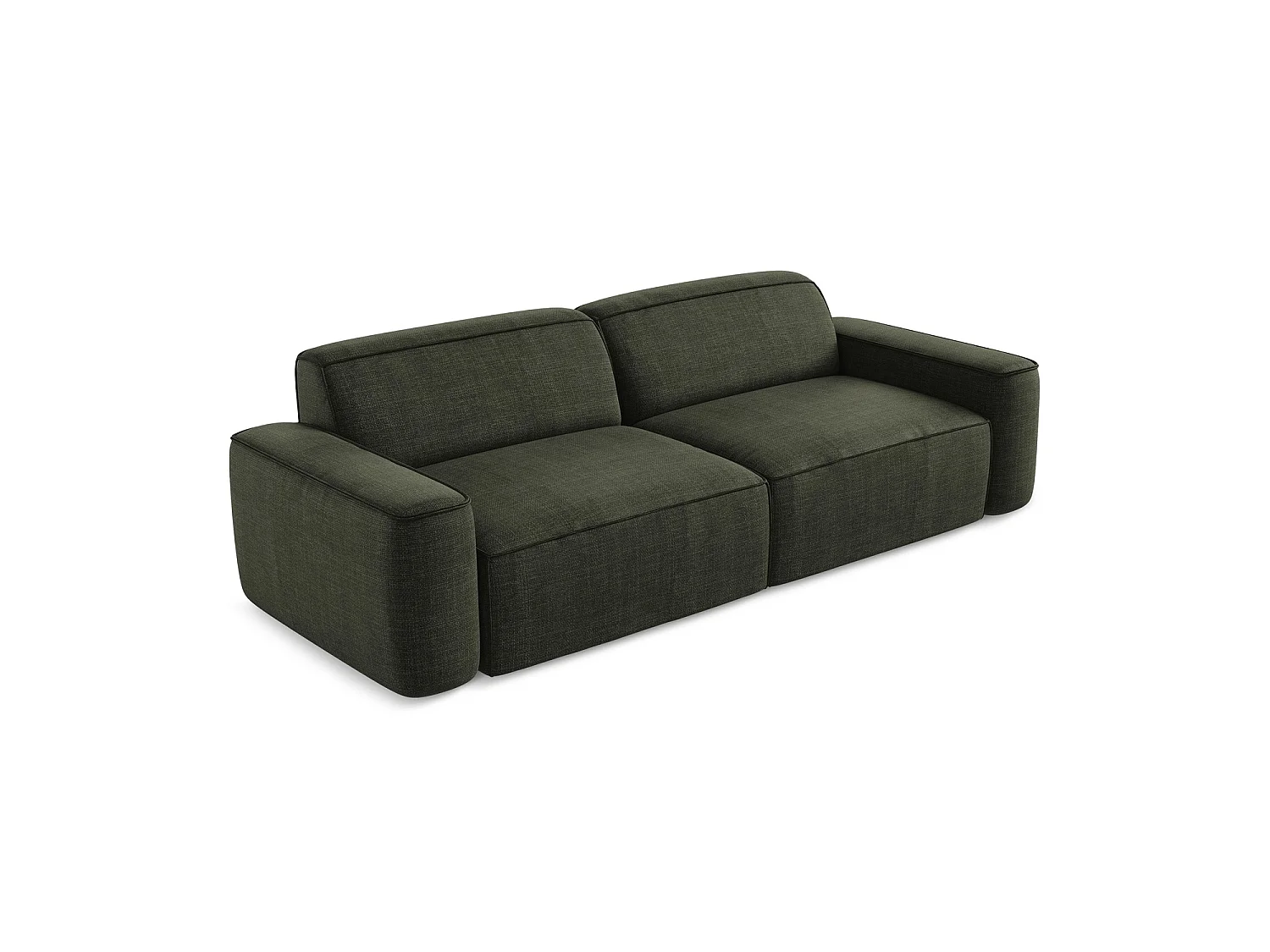 Modulares 4-Sitzer Sofa - - Strukturstoff - Olive - MELISSA