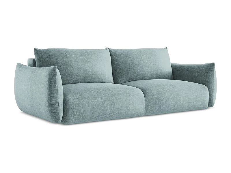 Canapé 3 places convertible en tissu texturé - jeans - LEILA