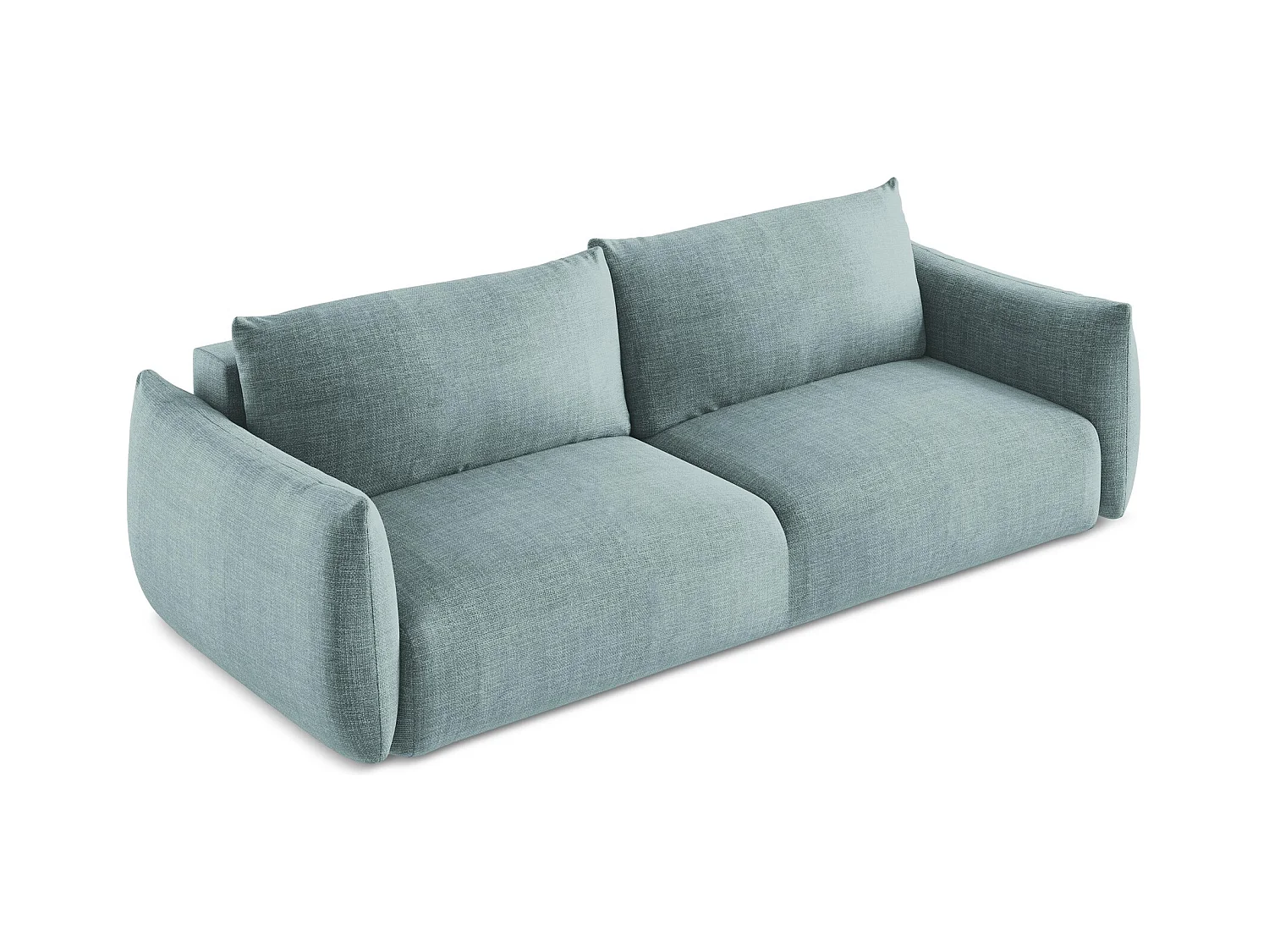 Canapé 3 places convertible en tissu texturé - jeans - LEILA