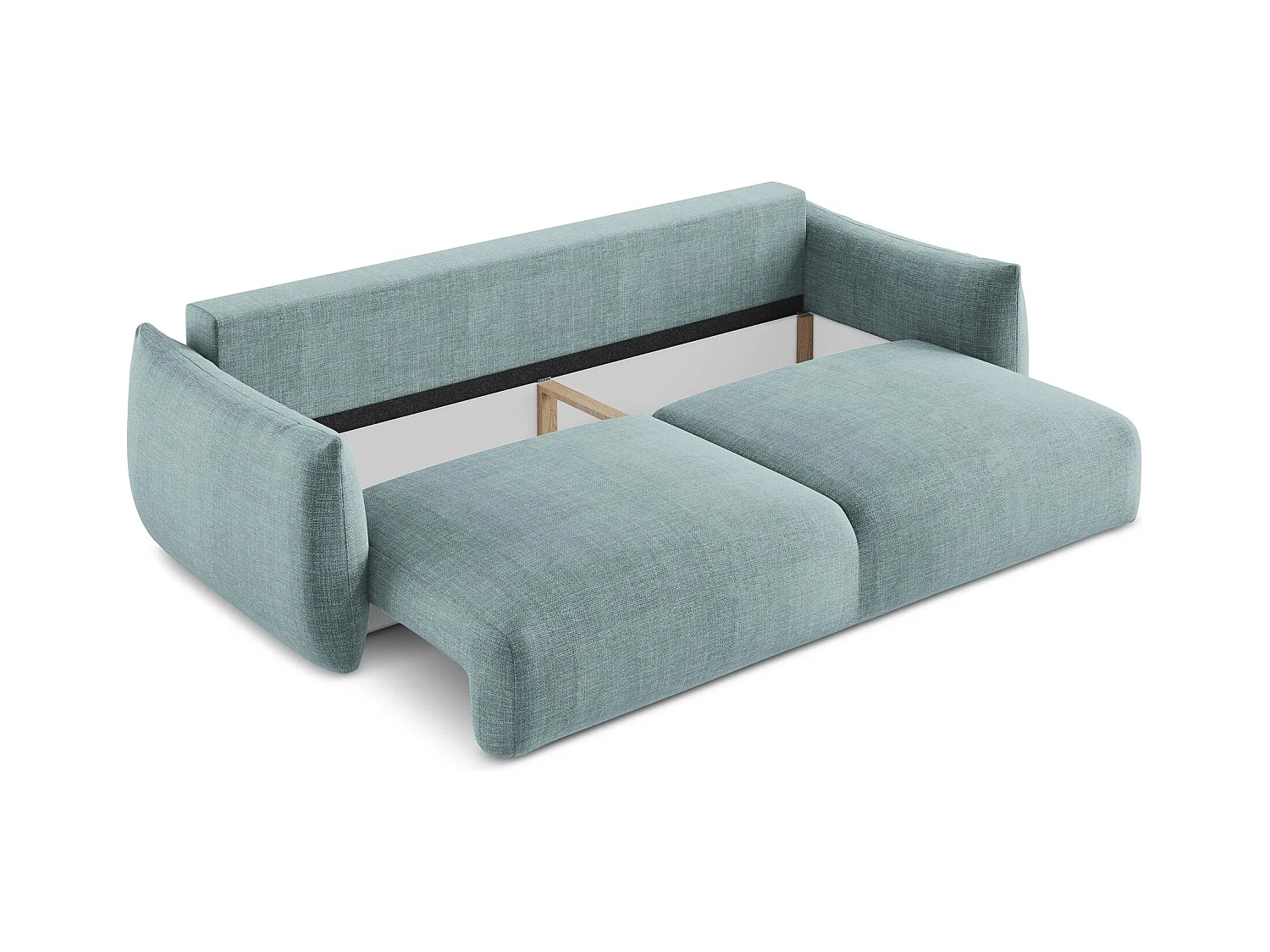 Canapé 3 places convertible en tissu texturé - jeans - LEILA