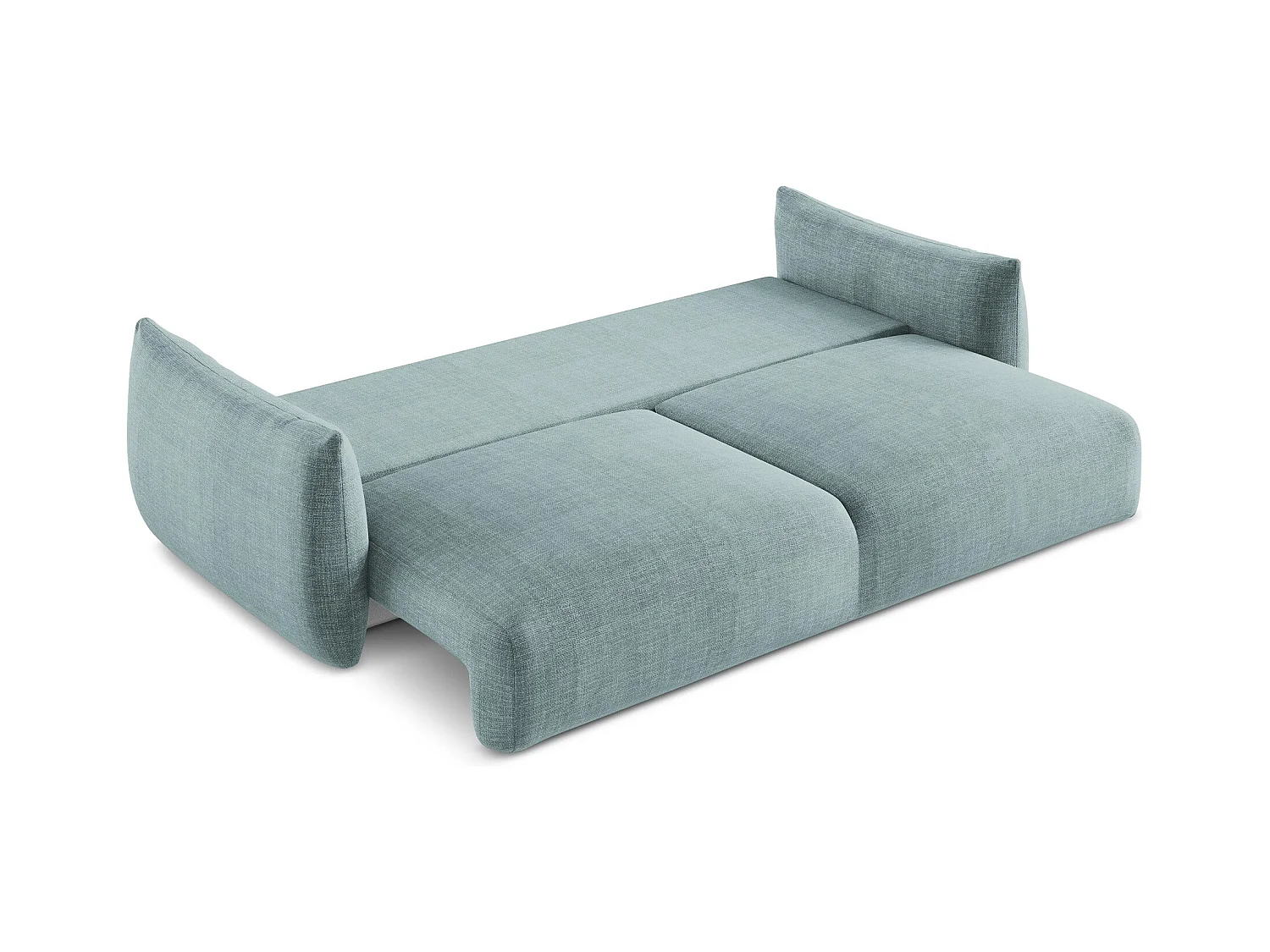 Canapé 3 places convertible en tissu texturé - jeans - LEILA