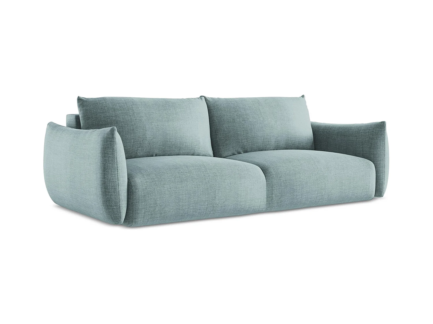 3-Sitzer Sofa mit Schlaffunktion - Strukturstoff - Jeans - LEILA
