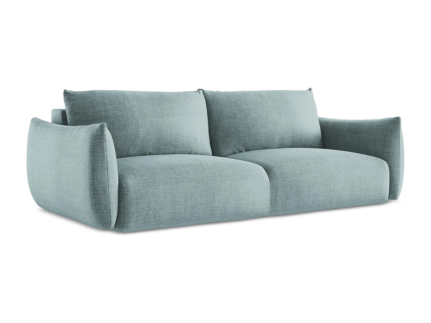 Canapé 3 places convertible en tissu texturé - jeans - LEILA