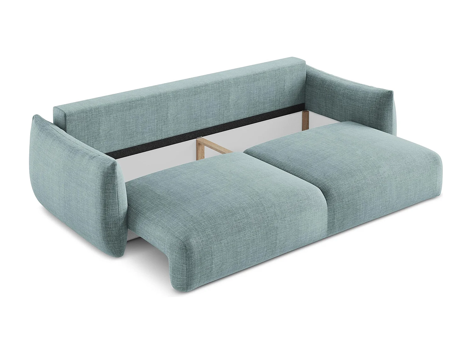 Canapé 3 places convertible en tissu texturé - jeans - LEILA