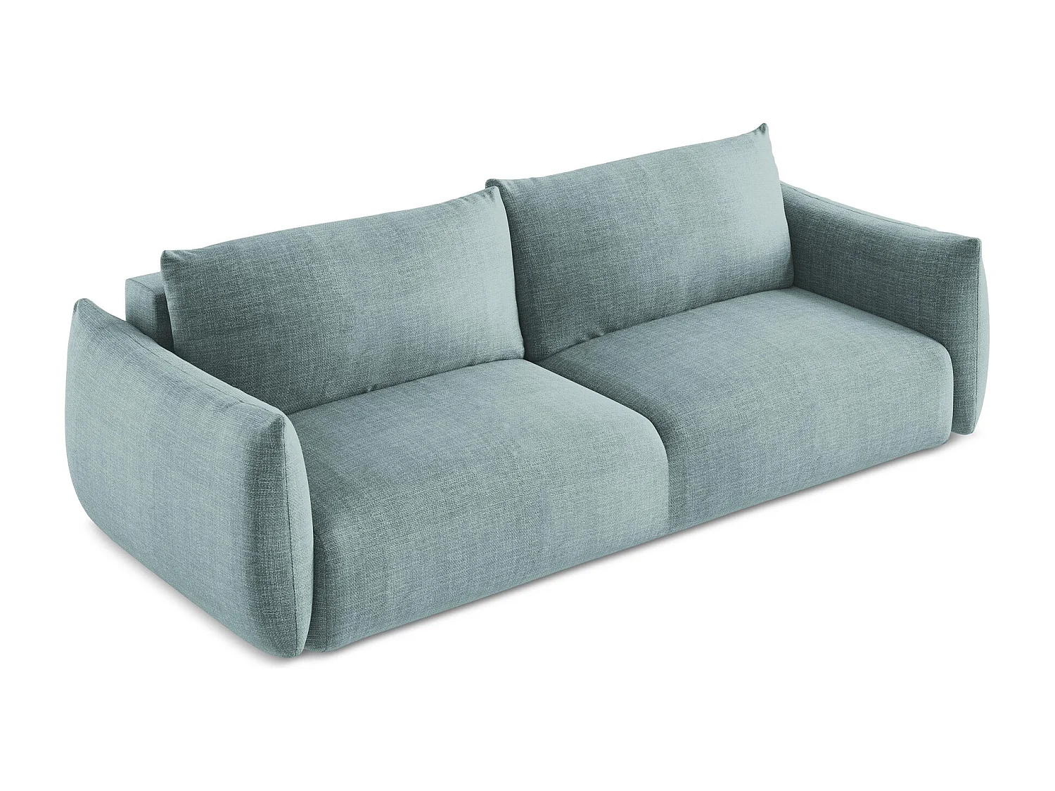 Driezits-slaapbank van jeans textuurstof - LEILA