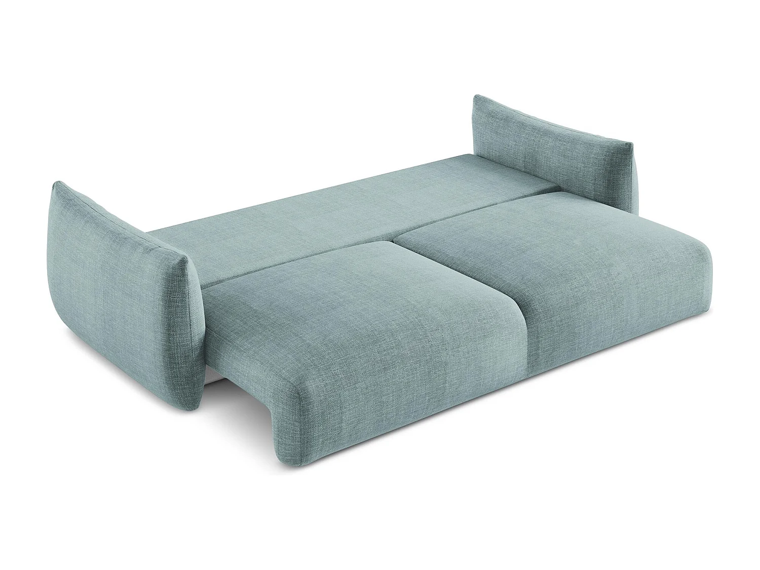 Driezits-slaapbank van jeans textuurstof - LEILA