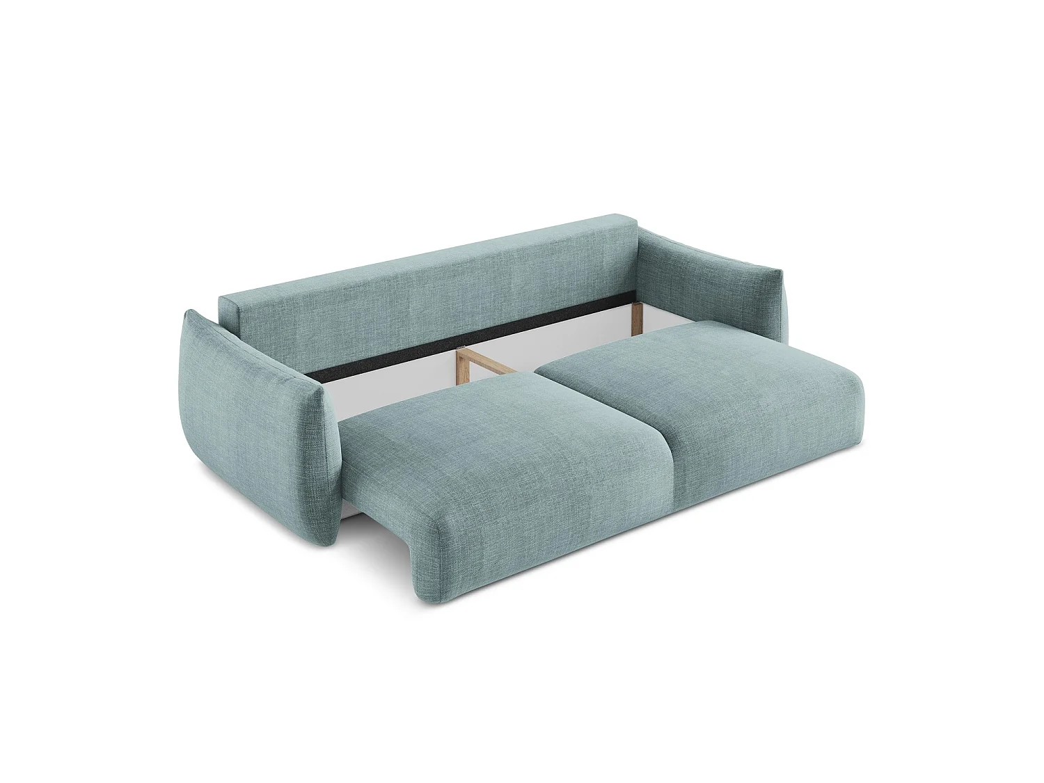 Driezits-slaapbank van jeans textuurstof - SAVONA