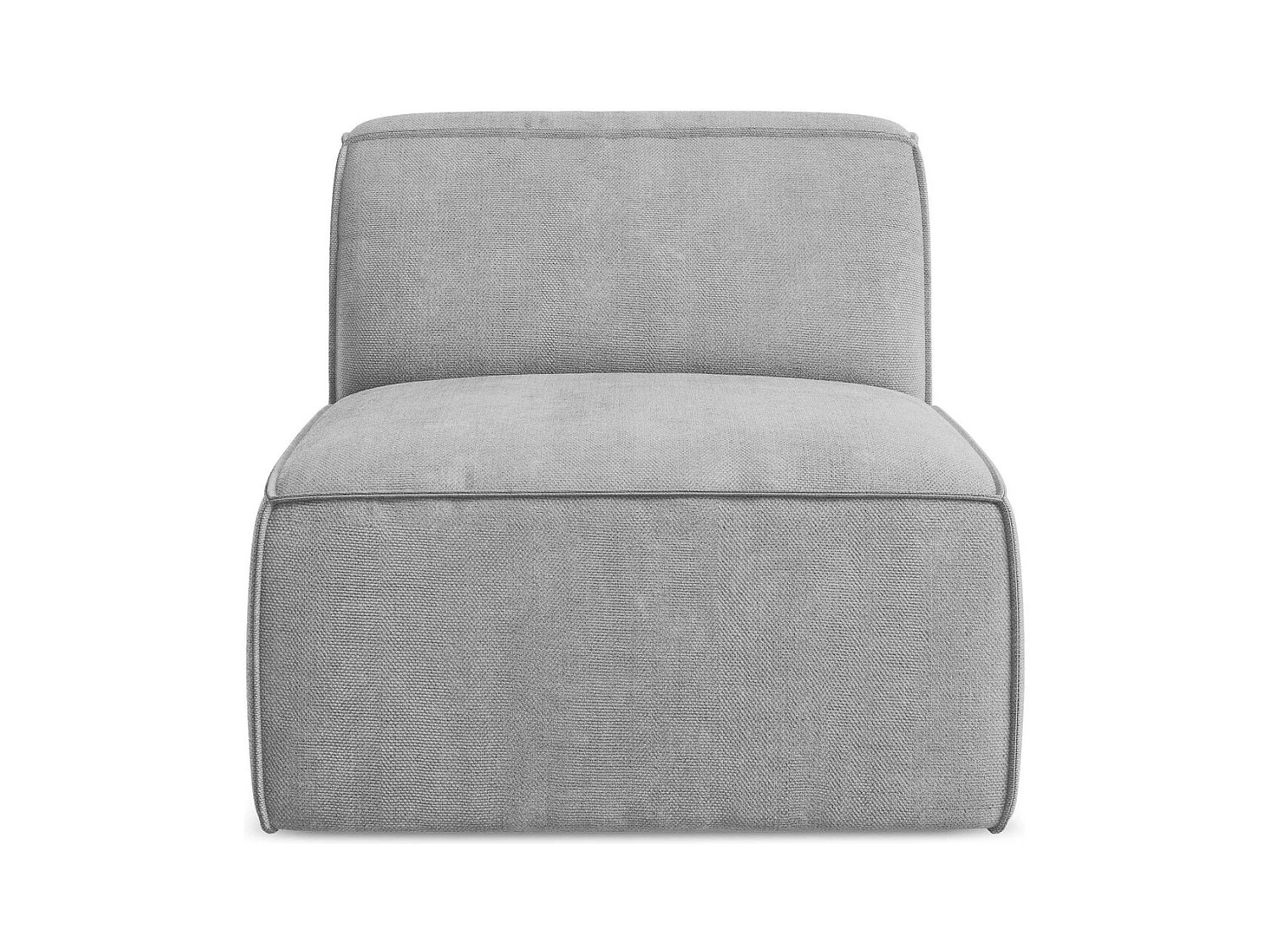 Fauteuil pour canapé modulable en tissu chenille - gris clair - OMAO