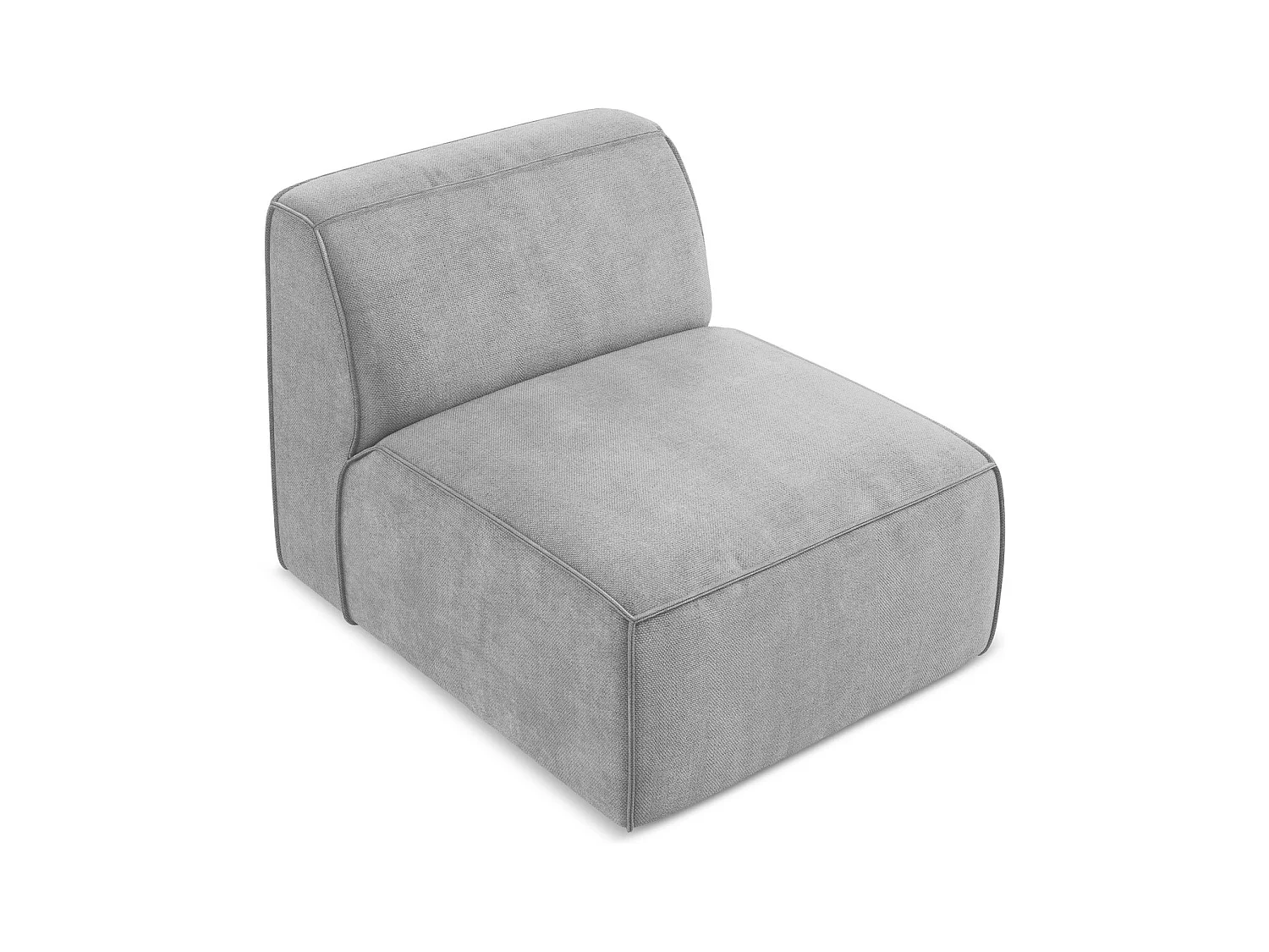 Fauteuil pour canapé modulable en tissu chenille - gris clair - OMAO