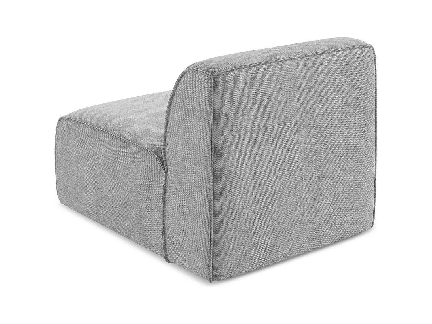 Fauteuil pour canapé modulable en tissu chenille - gris clair - OMAO