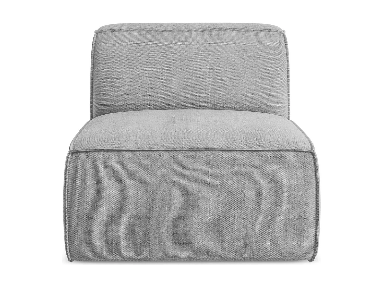 Fauteuil pour canapé modulable en tissu chenille - gris clair - OMAO