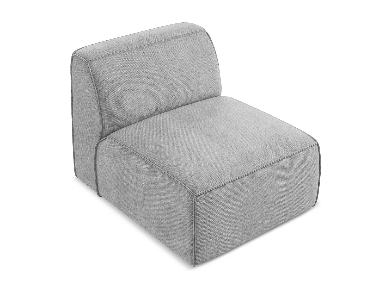 Fauteuil pour canapé modulable en tissu chenille - gris clair - OMAO