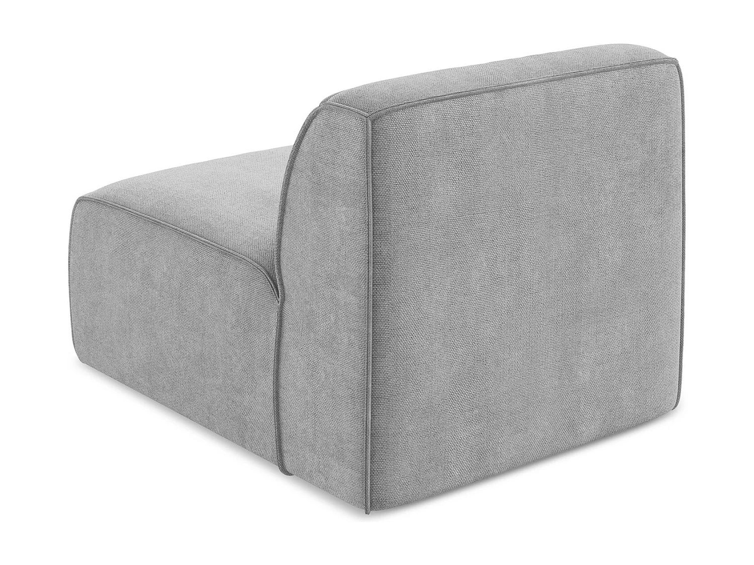 Fauteuil pour canapé modulable en tissu chenille - gris clair - OMAO
